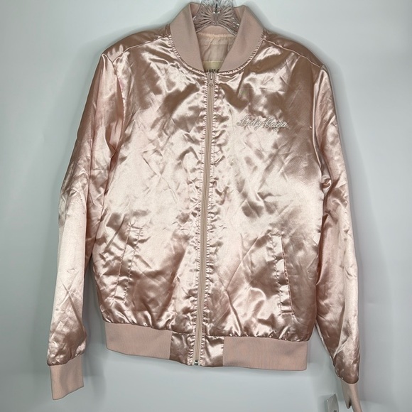 Lady Gaga Pink Full Zip Bomber Jacket NWT Size Small - Picture 1 of 11